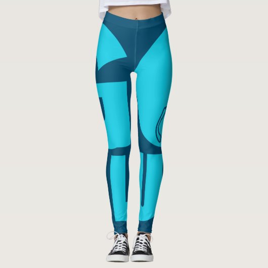 Blau Leggings (Vorderseite)