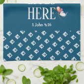 Blau | LIEBE LEBT HIER | Stilvoll anpassbar Geschirrtuch (Gefaltet)