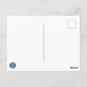 Blau // LIEBE text in whimsical Cartoon cursive Postkarte (Rückseite)