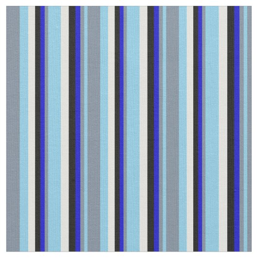 Blau, Light Slate Grau, Blau, Schwarz & Light Cyan Stoff (Nahaufnahme)