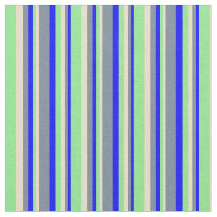 Blau, Light Slate Grau, Tan & Light Green farbig Stoff