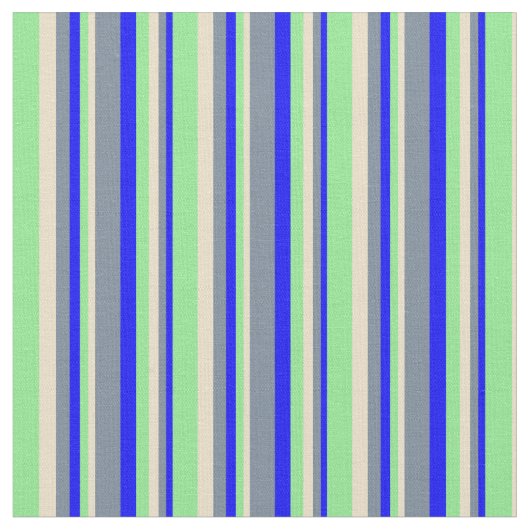 Blau, Light Slate Grau, Tan & Light Green farbig Stoff (Nahaufnahme)