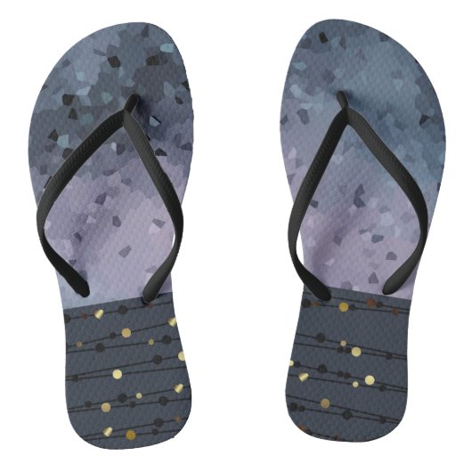 Blau-lila, Abstraktion Badesandalen (Fußbett)