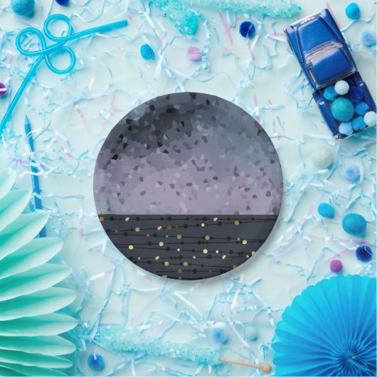 Blau-lila, Abstraktion Pappteller (Party)