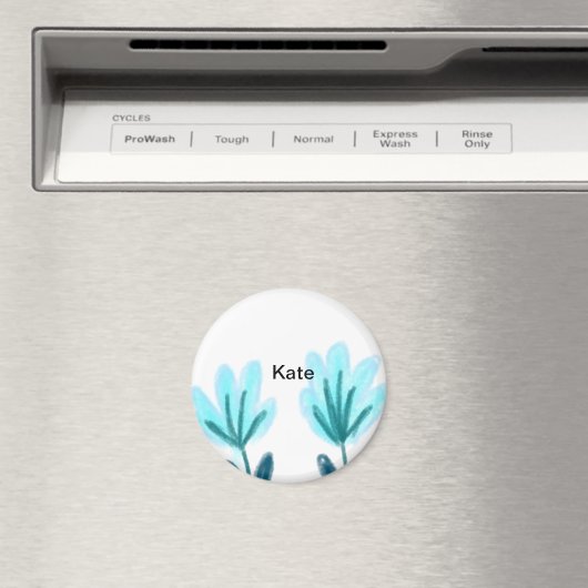 Blau lila bis florale Wasserfarbe hinzufügen Name Magnet (In Situ (Geschirrspüler))