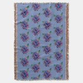Blau, Lila Blume, Summer MoodArt Throw Blanket Decke (Vorderseite Vertikal)