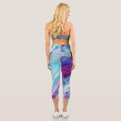 blau Lila Capri Leggings (Rückseite)