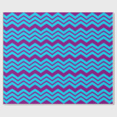 Blau Lila Chevron Zickzack-Design  Geschenkpapier (Flach)