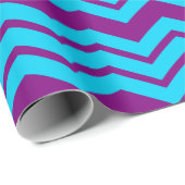 Blau Lila Chevron Zickzack-Design  Geschenkpapier (Rolleneckpunkt)