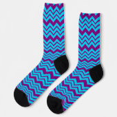 Blau Lila Chevron-Zickzack-Design  Socken (Linkes Detail)