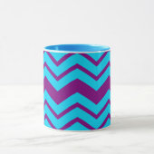 Blau Lila Chevron-Zickzack-Design Tasse (Zentrum)