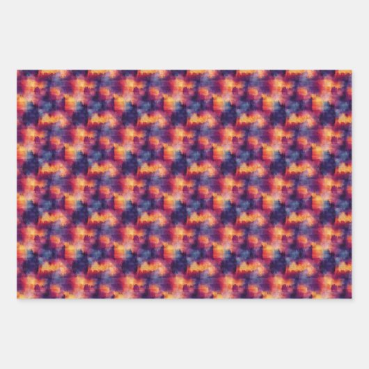 Blau/Lila/Gelbfärbung, Abstrakt Geschenkpapier Set (Vorderseite 3)