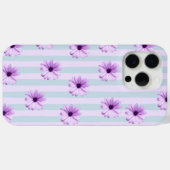 blau-lila gestreiftes Gänseblümchen-Muster Case-Mate iPhone Hülle (Rückseite (Horizontal))