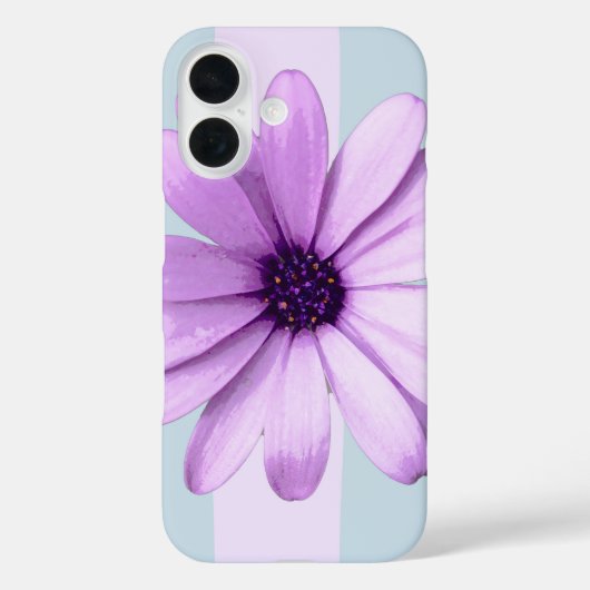 blau-lila gestreiftes Gänseblümchen-Muster Case-Mate iPhone Hülle (Rückseite)