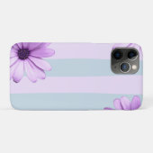 blau-lila gestreiftes Gänseblümchen-Muster Case-Mate iPhone Hülle (Rückseite (Horizontal))