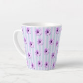 blau-lila gestreiftes Gänseblümchen-Muster Milchtasse (Linke Ecke)