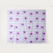 blau-lila gestreiftes Gänseblümchen-Muster Wandteppich (Vorderseite (Horizontal))