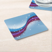 Blau, Lila Glitzer Funkelnd Untersetzer Set (angewinkelt)