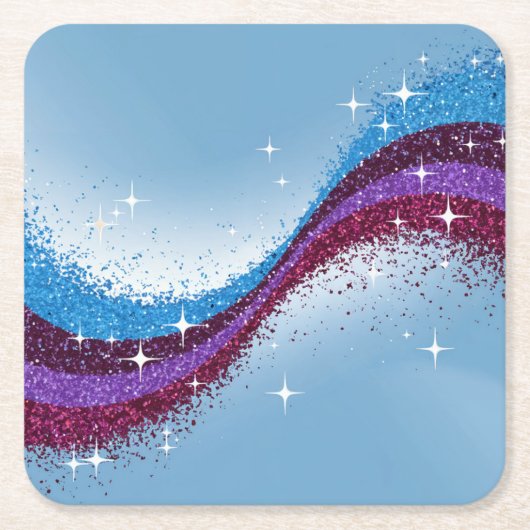 Blau, Lila Glitzer Funkelnd Untersetzer Set (Vorderseite)