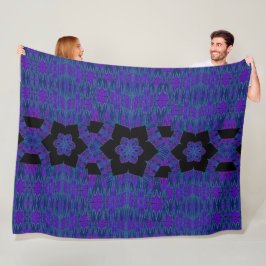 Blau Lila in Black Lotus Fleece Blanket