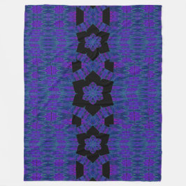Blau Lila in Black Lotus Fleece Blanket