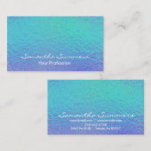 Blau Lila Iridescent Holographic Modern Visitenkarte (Vorne/Hinten)