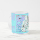 Blau-Lila Katzen-Tasse Mattglastasse (Vorderseite Links)