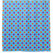 Blau Lila Orange Punkte-Muster Duschvorhang (Vorderseite)