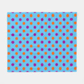 Blau Lila Orange Punkte-Muster Fleecedecke (Vorderseite (Horizontal))