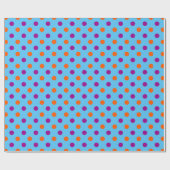 Blau Lila Orange Punkte-Muster Geschenkpapier (Flach)