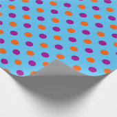 Blau Lila Orange Punkte-Muster Geschenkpapier (Ecke)