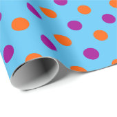 Blau Lila Orange Punkte-Muster Geschenkpapier (Rolleneckpunkt)