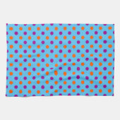 Blau Lila Orange Punkte-Muster Geschirrtuch (Horizontal)