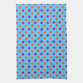 Blau Lila Orange Punkte-Muster Geschirrtuch (Vertikal)