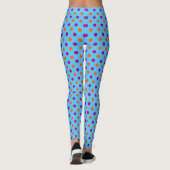Blau Lila Orange Punkte-Muster Leggings (Rückseite)