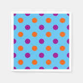 Blau Lila Orange Punkte-Muster Serviette (Vorderseite)