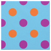 Blau Lila Orange Punkte-Muster Stoff (Nahaufnahme)