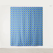 Blau Lila Orange Punkte Muster Wandteppich (Vorderseite)