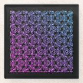 Blau Lila rosa Abstrakt Glasuntersetzer (Vorderseite)
