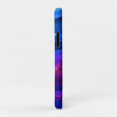 Blau, Lila, rosa, Metallaussehen, Weißer Text bene Case-Mate iPhone Hülle (Hinten/Rechts)