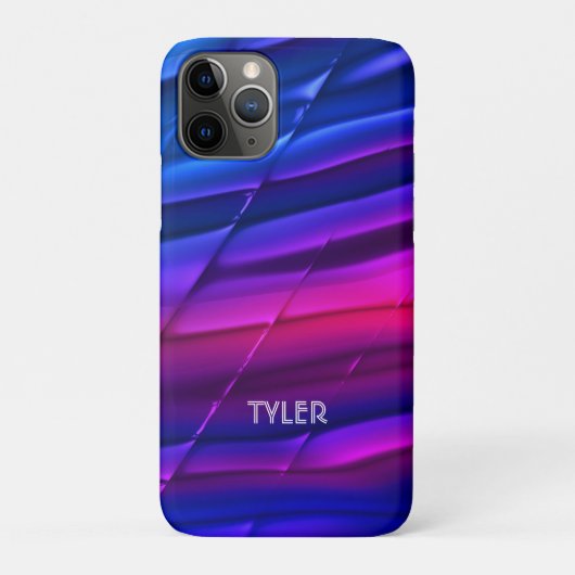 Blau, Lila, rosa, Metallaussehen, Weißer Text bene Case-Mate iPhone Hülle (Rückseite)