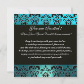 BLAU, LILA, SCHWARZ, WEISS, JEWEL-MONOGRAMM EINLADUNG (Rückseite)