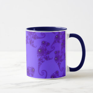 Blau Lila Seepferdherde Tasse