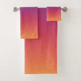 Blau Lila und Orange Gradient Badhandtuch Set