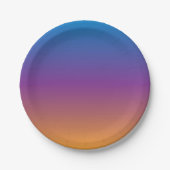 Blau, Lila und Orangen Gradient Pappteller (Vorderseite)