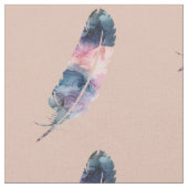 Blau, Lila und rosa Boho Feather mit Beige Stoff (Nahaufnahme)