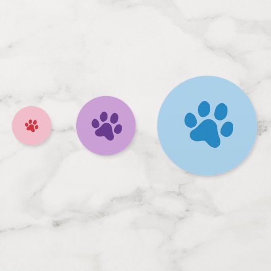 Blau, Lila und rot Konfetti (Vorderseiten)