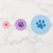 Blau, Lila und rot Konfetti (Rückseiten)