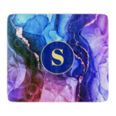 Blau, Lila und rot-violett Flüssigkeits-Tinte, Mon Schneidebrett (Vorderseite)