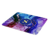 Blau, Lila und rot-violett Flüssigkeits-Tinte, Mon Schneidebrett (Ecke)